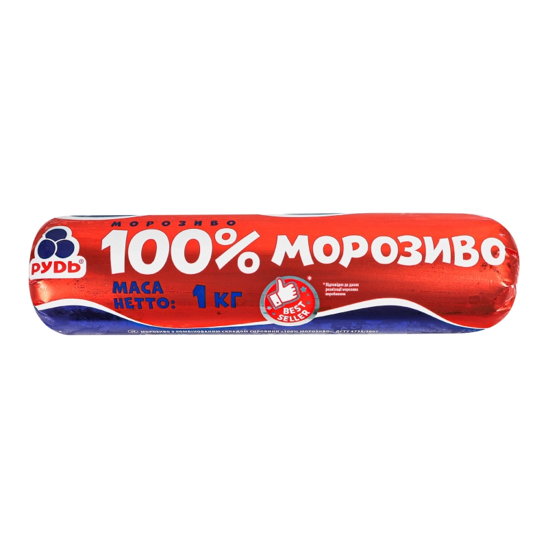 Морозиво Рудь 1 кг 100% Пломбір