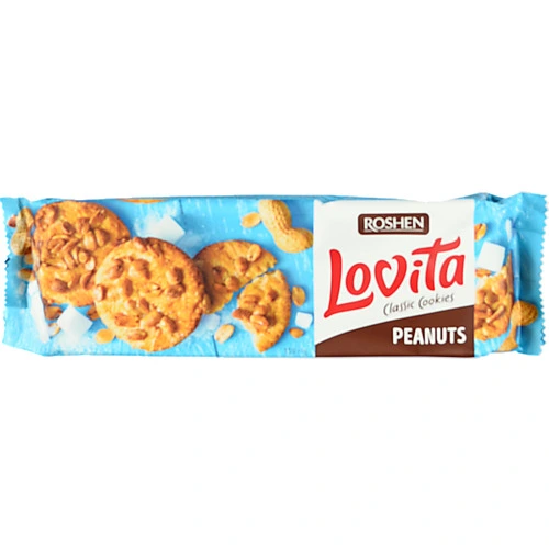 Печиво здобне з арахісом Lovita Classic Cookies Roshen 150г