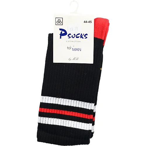 Шкарпетки чол. Комфорт Спорт Смужки Широкі 44-45р. чорні