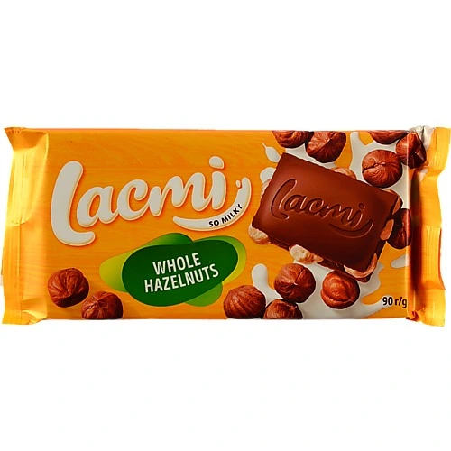 Шоколад молочний з цілими лісовими горіхами Lacmi Roshen м/у 90г