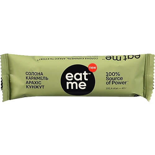 Батончик Eat Me солона карамель, арахіс, кунжут, 40 г