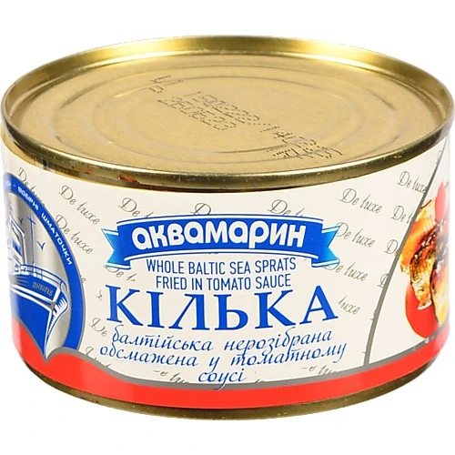 Кілька нерозібрана обсмажена в томатному соусі Балтійська Аквамарин з/б 230г