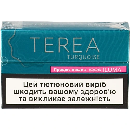 Виріб тютюновмісний для електричного нагрівання з фільтром Terea Turquoise 20шт