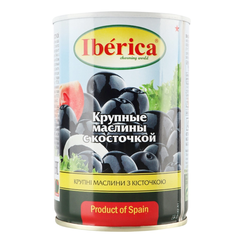 Маслини з кісточкою великі Iberica з/б 420г