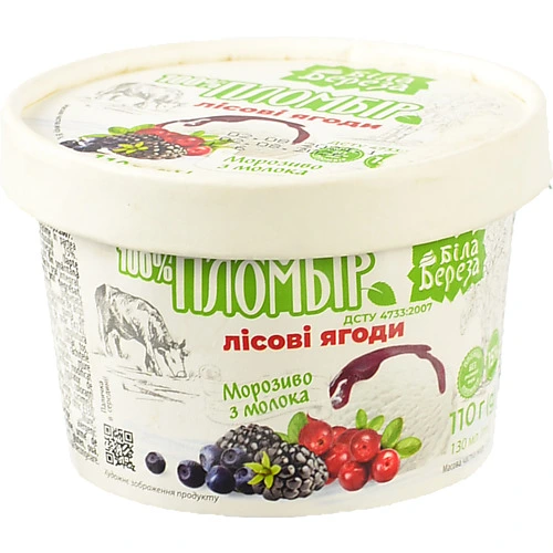 Морозиво Белая Бяреза 110г пломбир подварка лісові