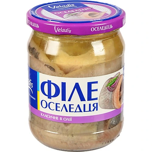 Оселедець філе в олії Класичний Veladis 470г