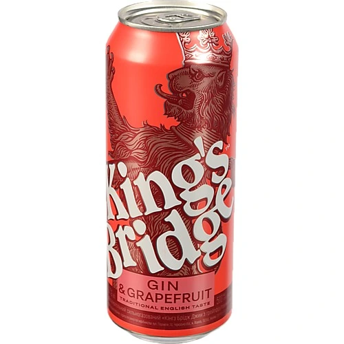 Напій слабоалкогольний 0.5л 7% King`s Bridge Gin&Grapefruit з/б
