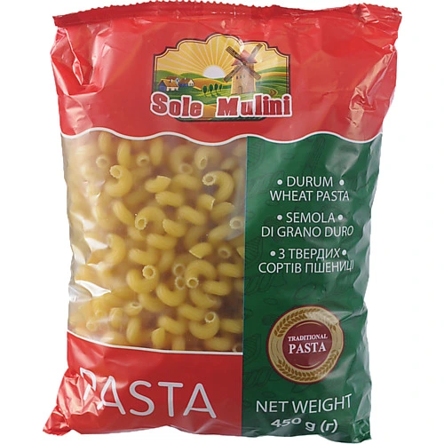 Макарони Sole Mulini 450г ріжки з твердих сортів пшениці