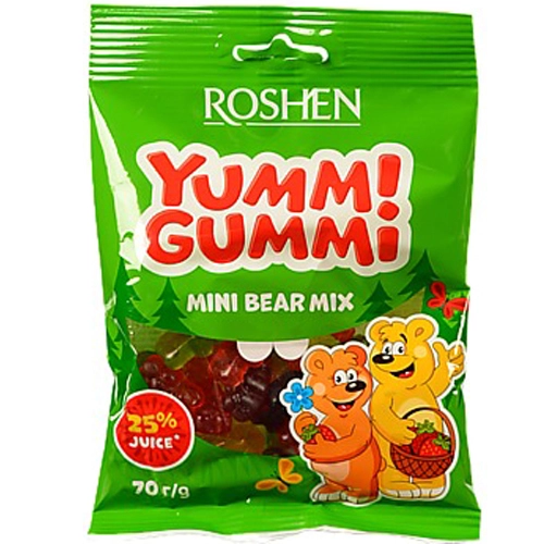 Цукерки желейні Mini Bear Mix Yummi Gummi Roshen 70г