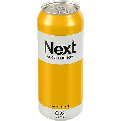 Напій слабоалкогольний енергетичний Next Мультифрукт сильногазований 8%, б.м., 0,5 л