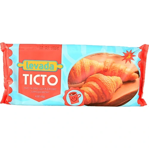Тісто заморожене листково-дріжджове Levada м/у 450г