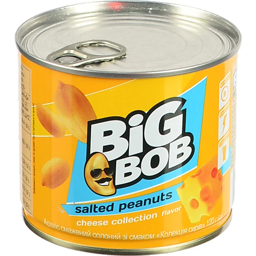 Арахіс Big Bob смажений солоний зі смаком сиру, 120 г