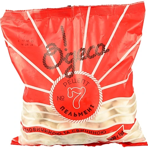 Пельмені з яловичиною та свининою Рецепт 7 О!деса м/у 1000г