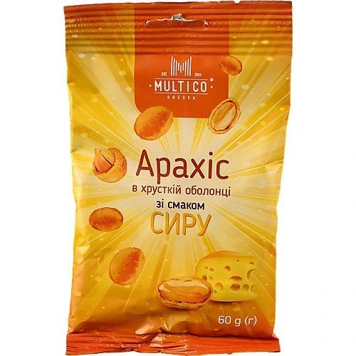 Арахіс [Multicok смажений солоний у хрусткій оболонці зі смаком сиру, 60 г