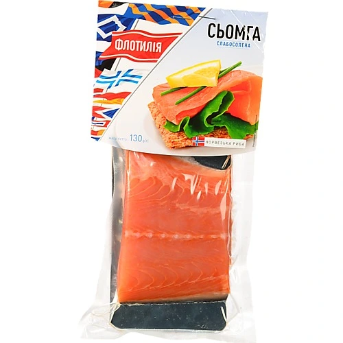 Філе лосося Флотілія 130г шматок с.с з.ш