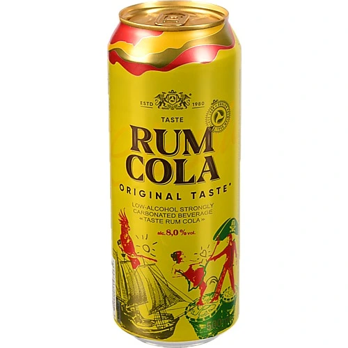 Напій слабоалкогольний Оболонь Ром Кола сильногазований 8% 0.5л