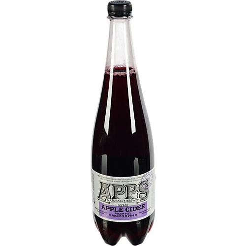 Сидр солодкий газований пастеризований [Apps Apple Cider Чорна смородинаk, ПЕТ-пляшка прозора, 5,5%, 1 л