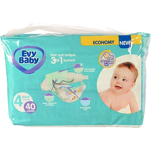 Підгузки Evy Baby 40шт максі 4 7-18кг