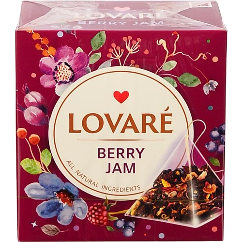 Бленд чаю плодово-ягідного та квіткового з ароматом лісових ягід та вишні Ягідний джем Lovare к/у 15х2г