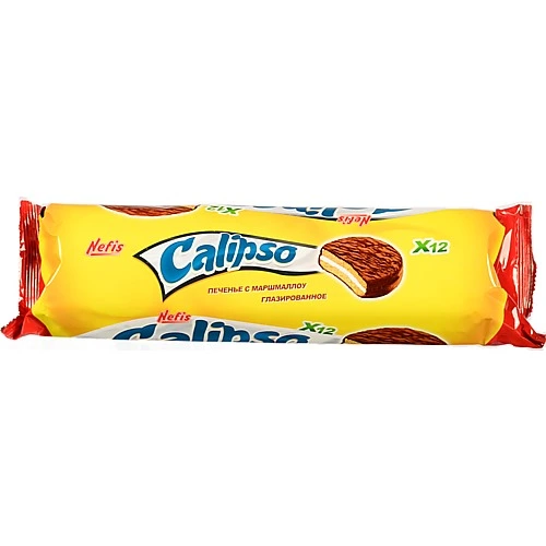 Печиво з маршмеллоу глазуроване Calipso Nefis м/у 240г