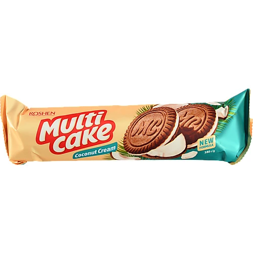 Печиво-сендвіч Roshen 180г multicake кокос-крем