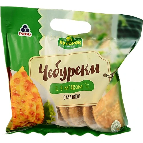 Чебуреки заморожені з м'ясом смажені Хуторок м/у 600г