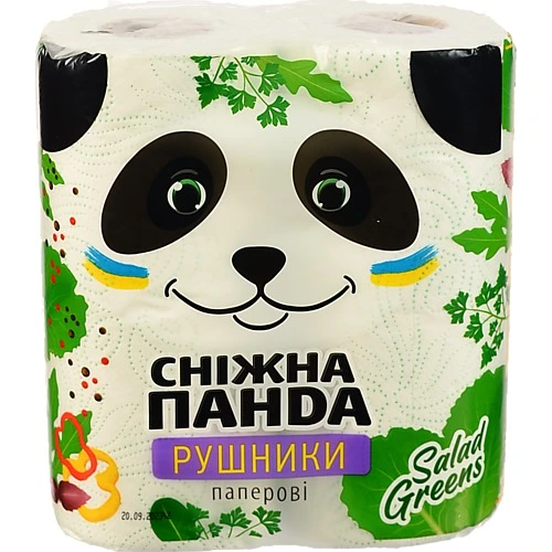 Рушники паперові 2-х шарові Сніжна Панда 2шт