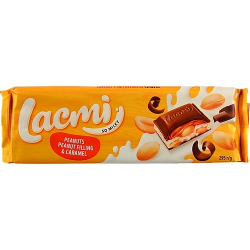 Шоколад молочний Peanuts Peanut Filling&Caramel Lacmi Roshen м/у 295г