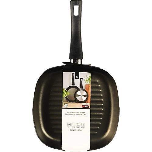 Сковорідка алюмінієва ребриста 26х26см