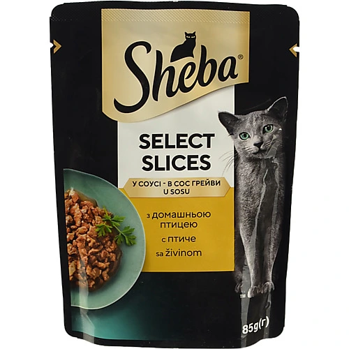 Корм Sheba Select Slices Вологий для дорослих котів з куркою в соусі 85г