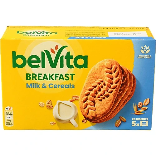 Печиво мультизлакове Milk&Cereals Original Breakfast BelVita к/у 225г