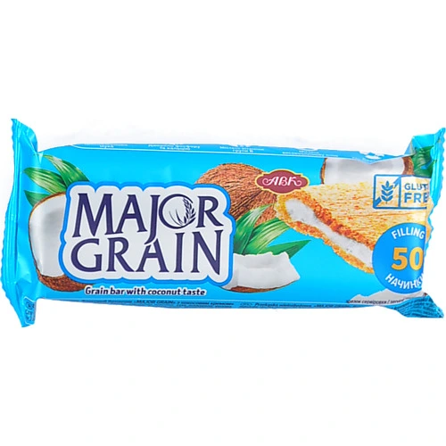 Батончик злаковий АВК Major Grain з кокосовим кремом, 40 г