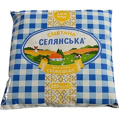 Сметана 15% Селянська м/у 350г