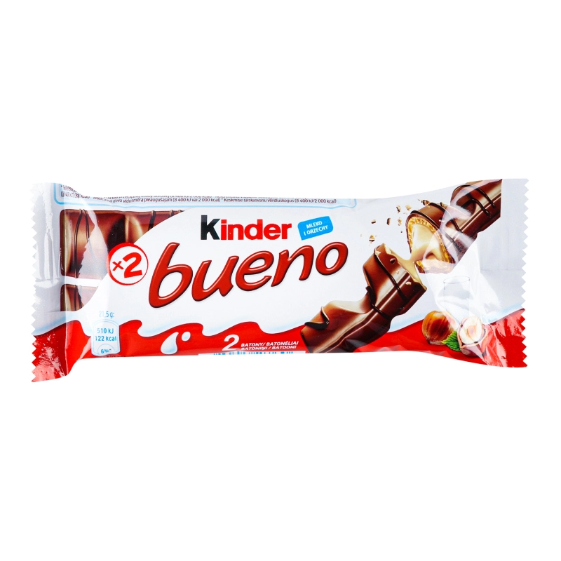 Батончик шоколадний Kinder Bueno із молочно-горіховою начинкою, 43 г