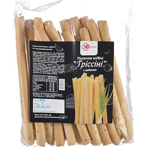 Палички хлібні Десняночка [Гріссініk з цибулею, 250 г