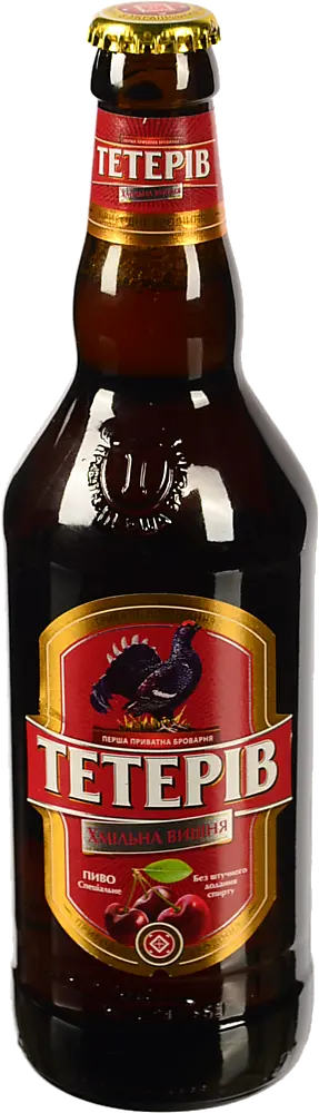 Пиво Тетерів Хмільна Вишня 500мл 7% напівтемне фільтроване пастеризоване