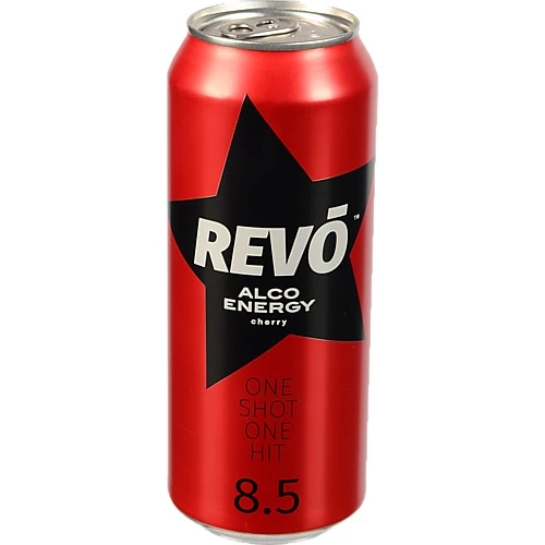 Слабоалкогольний напій Revo Cherry, сильногазований, 8,5% об., 0,5л банка