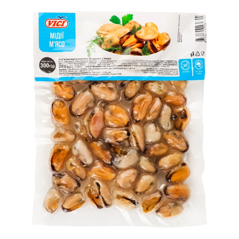 М'ясо мідії Вічі 300г глазуроване вак.