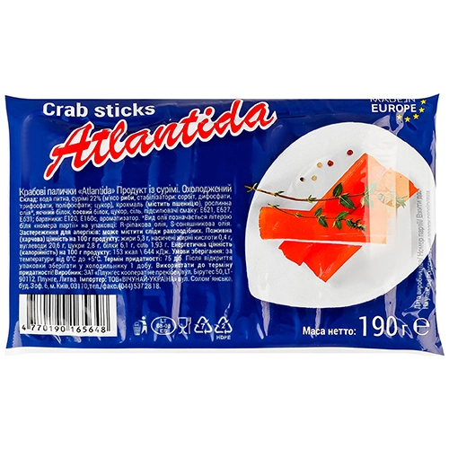 Крабові палички Atlantida 190г охл