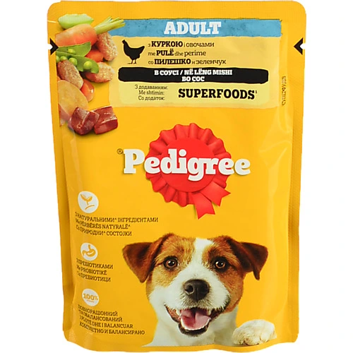 Корм консервований Pedigree 100г курка овочі