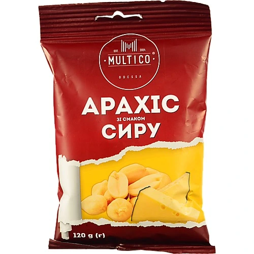 Арахіс Multico смажений солоний зі смаком сиру, 120 г