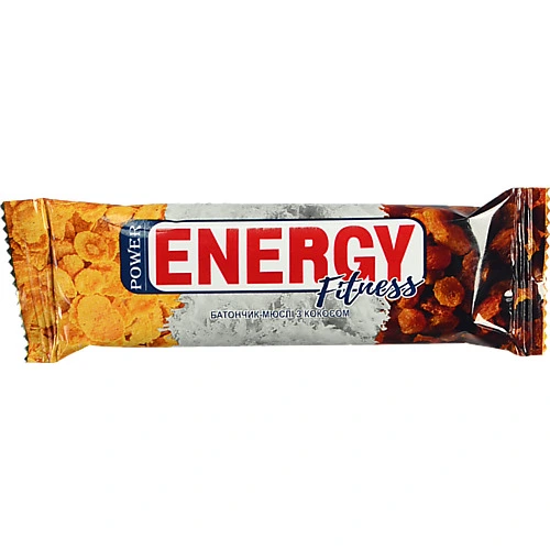 Батончик-мюслі з кокосом Power Energy Fitness, 30 г