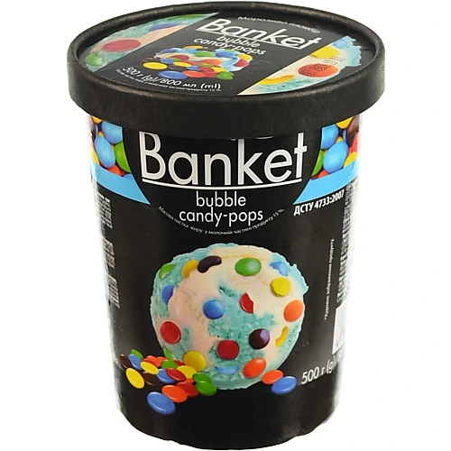 Морозиво 15% Bubble-candy-pops Banket відро 500г