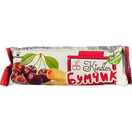 Трубочки Kinder Бумчик 16г кукурудзяні вишня