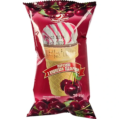 Морозиво Ласунка 70г вишня джем ст.ваф.