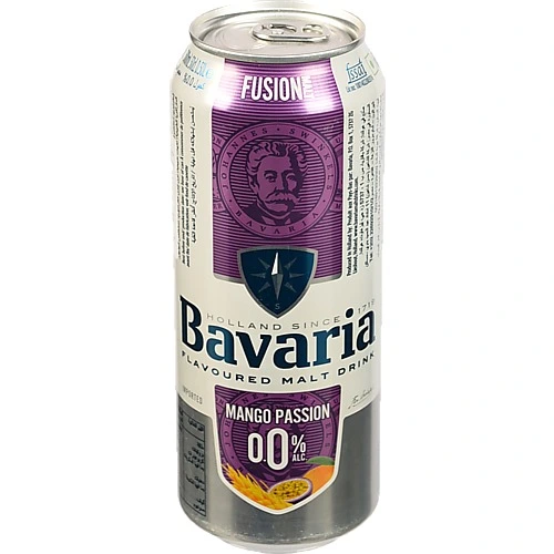 Пиво безалкогольне Bavaria Манго Маракуя світле, з/б, 0.5 л