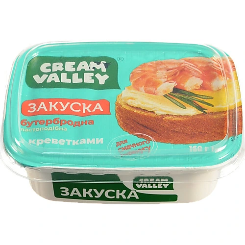 Закуска бутербродна Cream Valley З креветками пастоподібна, 160 г