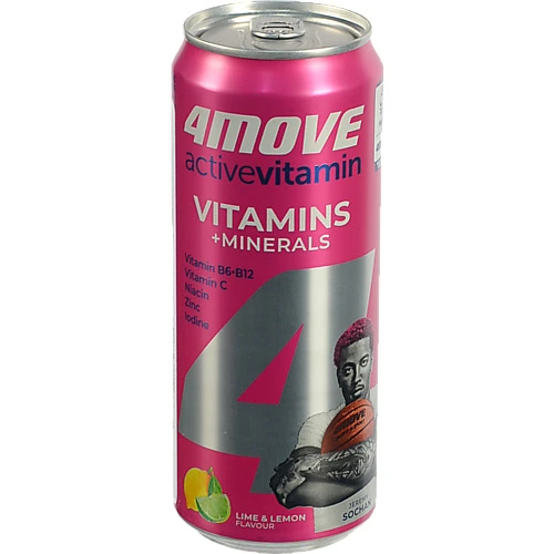 Напій безалкогольний газований зі смаком лимона та лайма Vitality 4move з/б 330мл