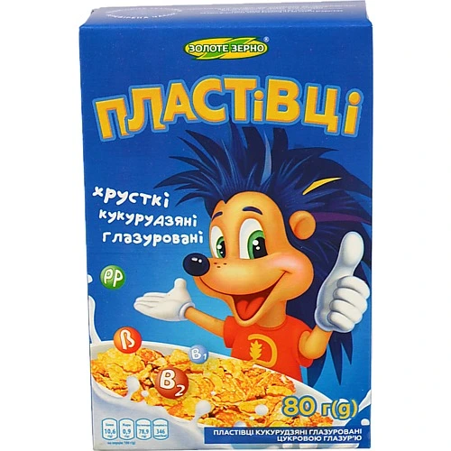 Пластівці кукурудзяні глазуровані Золоте зерно к/у 80г