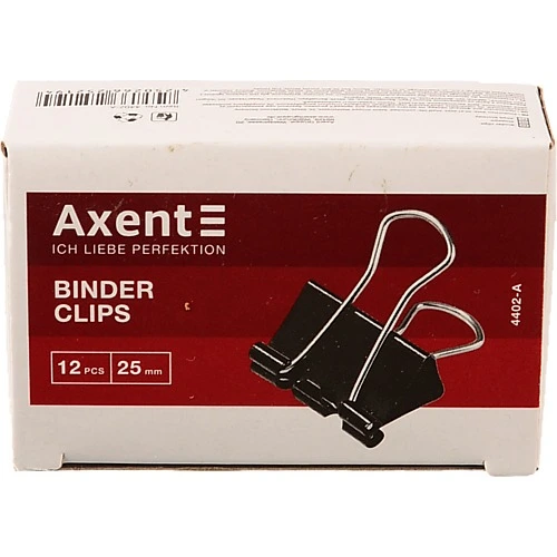 Затиск для паперу 25 мм. чорний Axent